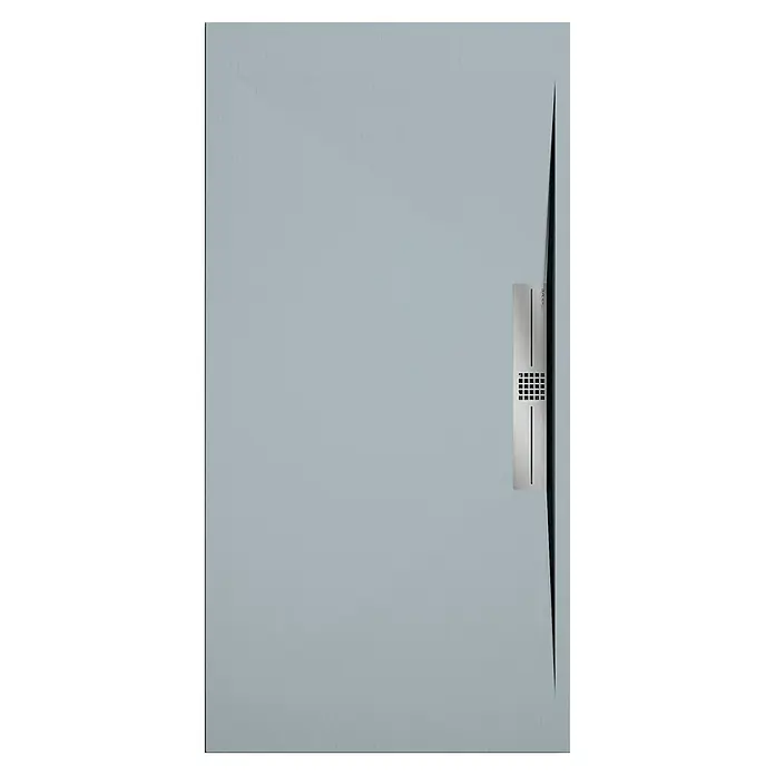 Duplach Plato de ducha Side - L x An: 110 x 90 cm, Material compuesto, Gris - Este plato de ducha minimalista presenta un diseño moderno con sistema de drenaje integrado y una elegante superficie gris.