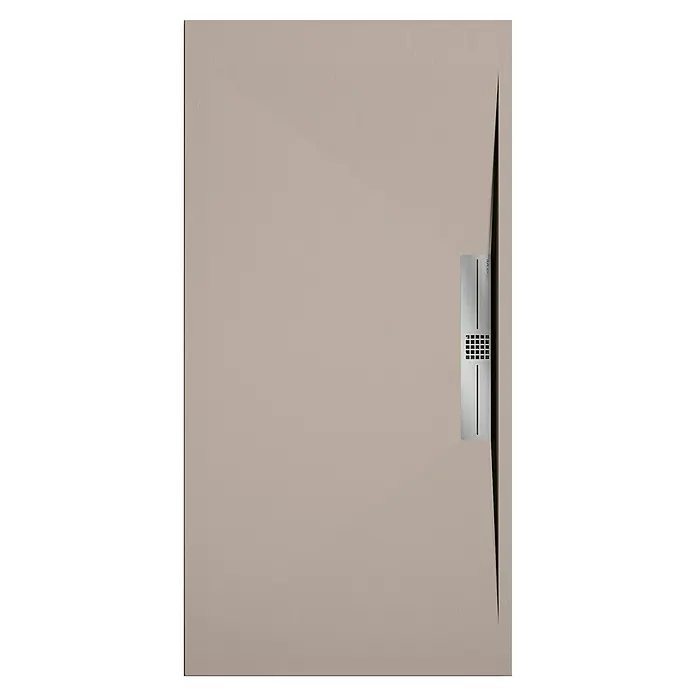 Duplach Plato de ducha Side - L x An: 130 x 70 cm, Material compuesto, Arena - Elegante plato de ducha a ras de suelo con desagüe lineal y diseño moderno. La superficie de ducha beige claro se integra en cualquier baño.