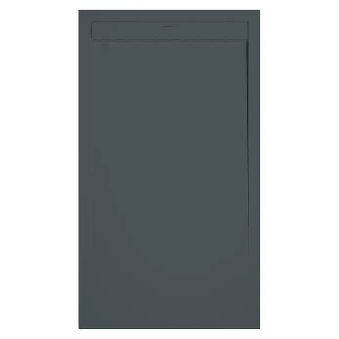 Duplach Plato de ducha Smart - L x An: 130 x 90 cm, Material compuesto, Antracita - Plato de ducha gris para baños modernos, con un diseño minimalista de líneas limpias y aspecto elegante y pulido.