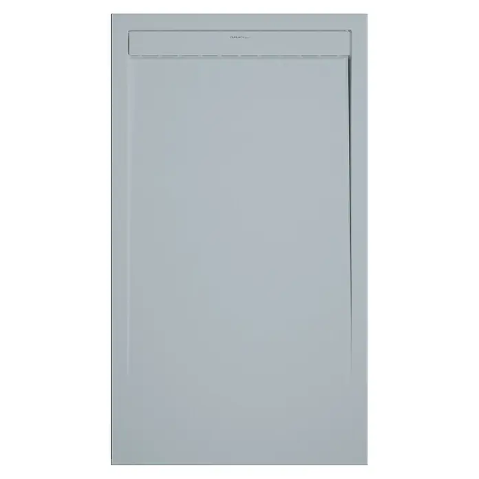 Duplach Plato de ducha Smart - L x An: 150 x 80 cm, Material compuesto, Gris - La imagen muestra un plato de ducha Duravit DuraSolid de color gris claro. El plato de ducha tiene una forma rectangular y un diseño minimalista.