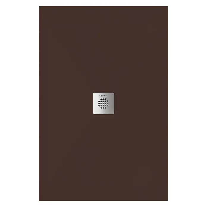 Duplach Plato de ducha Sorty - L x An: 140 x 90 cm, Material compuesto, Chocolate - Plato de ducha marrón con una rejilla de desagüe cuadrada en el centro. El plato de ducha tiene un aspecto moderno y es ideal para cualquier baño.