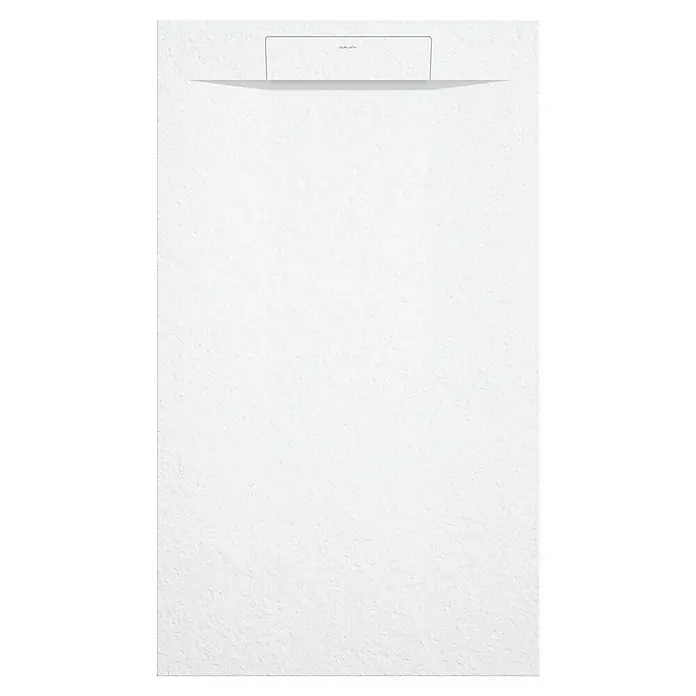 Duplach Plato de ducha Zeus - L x An: 80 x 70 cm, Material compuesto, Blanco - Elegante plato de ducha rectangular en blanco brillante con desagüe empotrado, perfecto para baños modernos.
