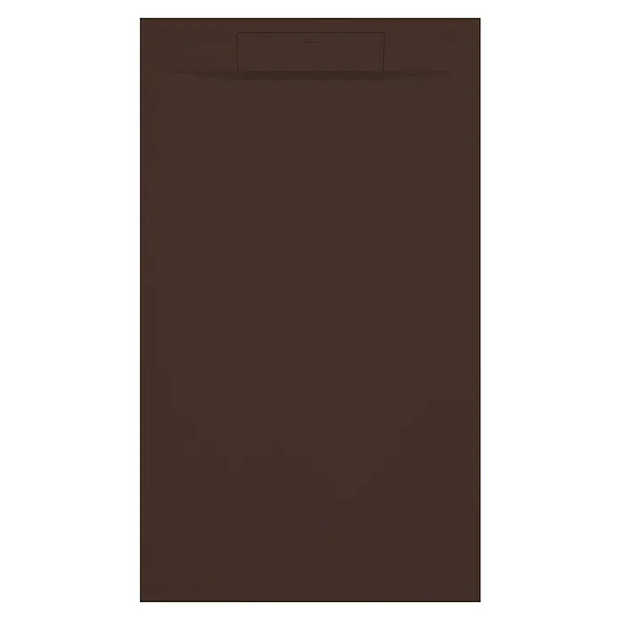 Duplach Plato de ducha Zeus - L x An: 140 x 90 cm, Material compuesto, Chocolate - Plato de ducha marrón con área de desagüe rectangular y un diseño elegante y de perfil bajo, ideal para baños modernos.