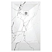 Duplach Plato de ducha 3D (L x An: 140 x 80 cm, Material compuesto, Mármol Blanco) | BAUHAUS
