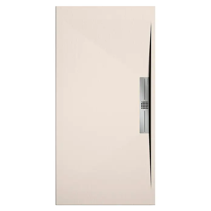 Duplach Plato de ducha Side - L x An: 100 x 70 cm, Material compuesto, Crema - Elegante plato de ducha beige con desagüe integrado para un diseño de baño moderno.