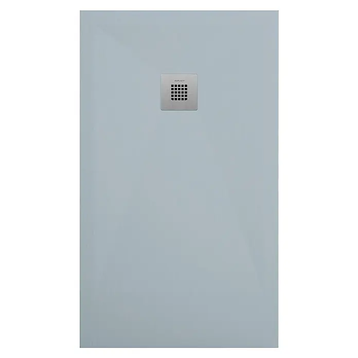 Duplach Plato de ducha Plus - L x An: 80 x 70 cm, Material compuesto, Gris - Plato de ducha gris con rejilla de desagüe cuadrada en el centro. Estilo moderno para un baño elegante.
