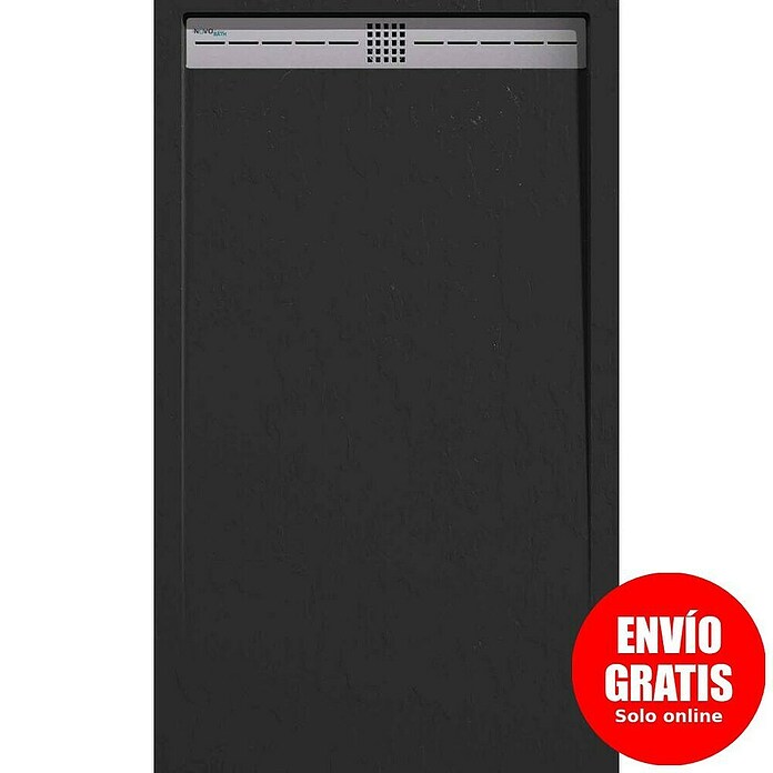 Duplach Plato de ducha Cach (L x An: 140 x 70 cm, Material compuesto, Negro) | BAUHAUS