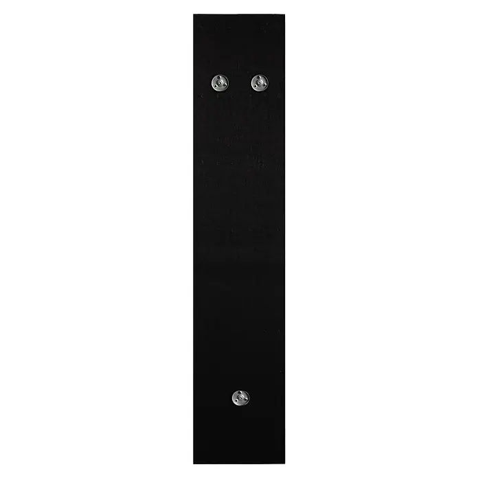 Panel de armario recibidor Grace - L x An x Al: 8 mm x 25 cm x 160 mm - Fondo negro con tres botones redondos de color plateado espaciados uniformemente a lo largo del eje vertical.