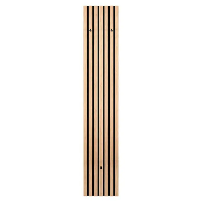Panel de armario recibidor Grace - L x An x Al: 8 mm x 25 cm x 160 mm - Panel de madera con rayas negras. Este elegante panel de madera clara con detalles oscuros es ideal para revestimiento de paredes o decoración.