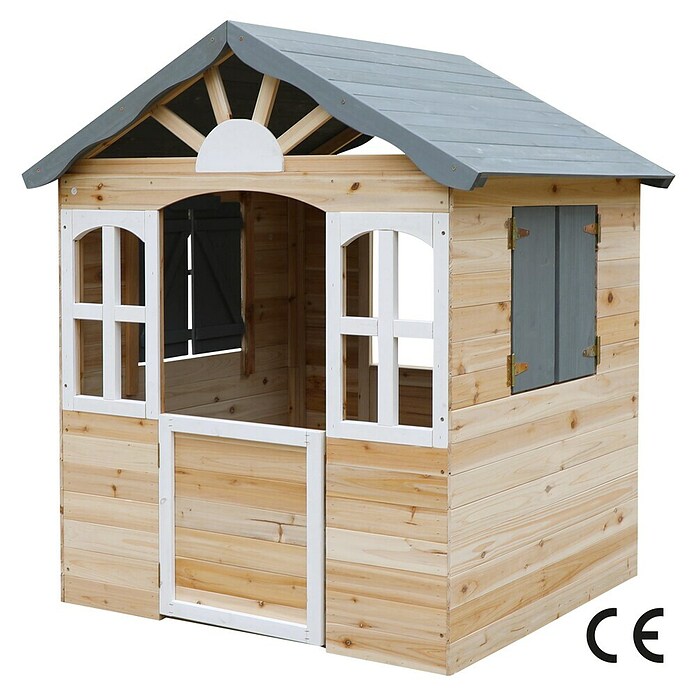 Dobar Spielhaus (L x B x H: 115 x 102 x 129 cm, Holz, Naturbelassen/Anthrazit) | BAUHAUS