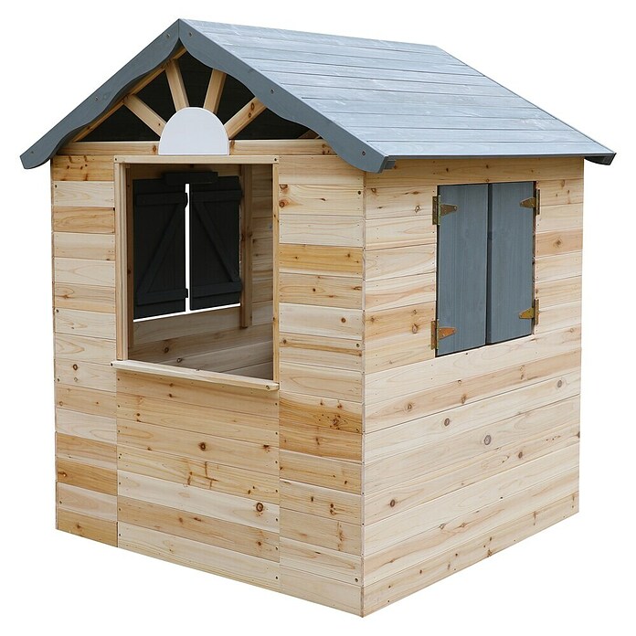 Dobar Spielhaus (L x B x H: 115 x 102 x 129 cm, Holz, Naturbelassen/Anthrazit) | BAUHAUS