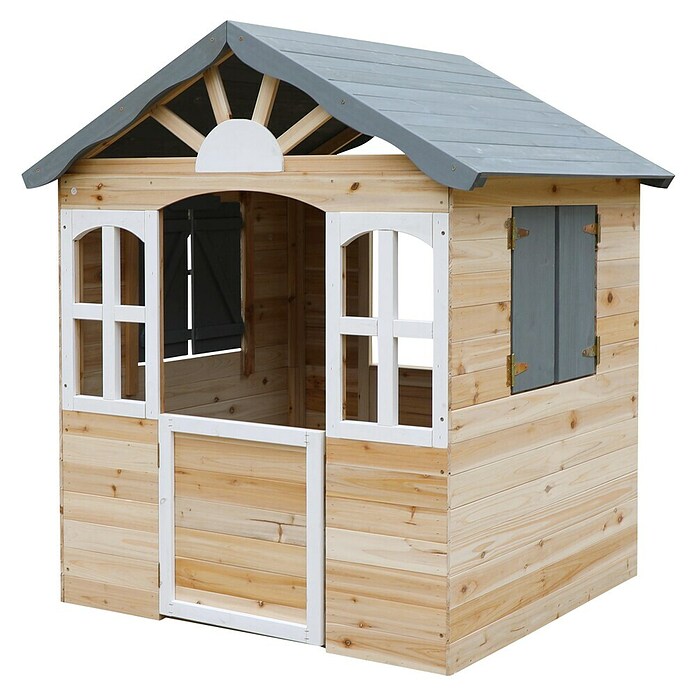 Dobar Spielhaus (L x B x H: 115 x 102 x 129 cm, Holz, Naturbelassen/Anthrazit) | BAUHAUS