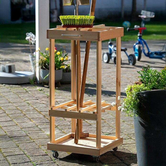 Dobar Gerätehalter (L x B x H: 38 x 38 x 86 cm, Holz) | BAUHAUS