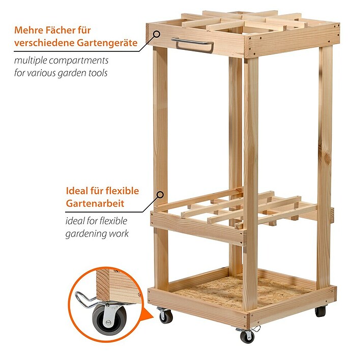 Dobar Gerätehalter (L x B x H: 38 x 38 x 86 cm, Holz) | BAUHAUS
