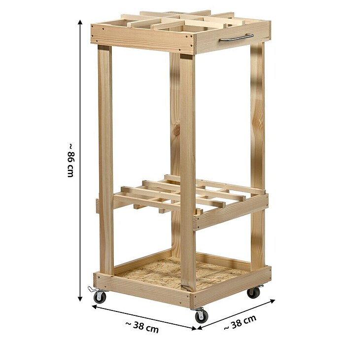Dobar Gerätehalter (L x B x H: 38 x 38 x 86 cm, Holz) | BAUHAUS