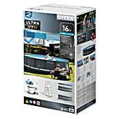 Intex Set bazen s priborom Frame Pool (Ø x V: 488 x 122 cm, 19.156 l, Tamnosivo)