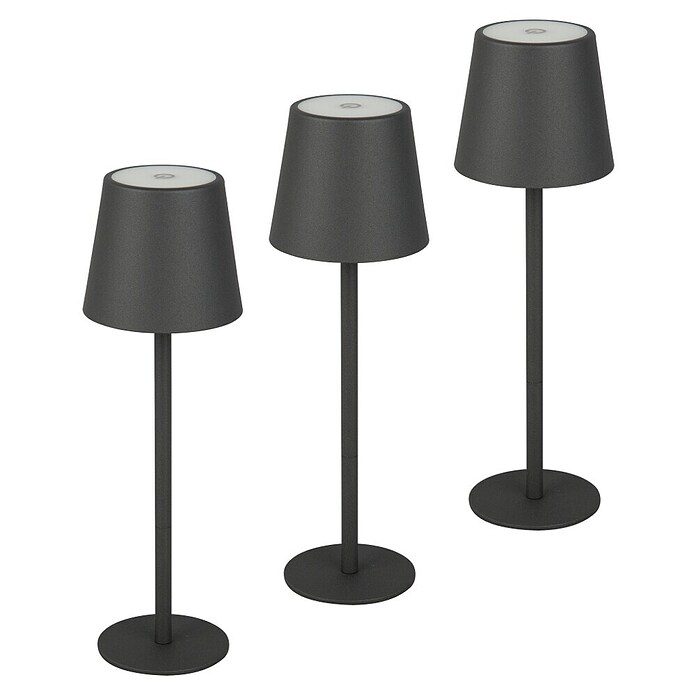 Starlux Paola Akumulatorska namizna svetilka Paola Mini  (3 kos, 1,6 W, Do x Š x V: 8,6 x 8,6 x 27 cm, Toplo bela, Črne barve) | 3111 - Akkuleuchte dekorativ | CAJB - Outdoorleuchten Akku | CAJ - Outdoorleuchten | CA - Beleuchtung | C - Elektro | BAUHAUS