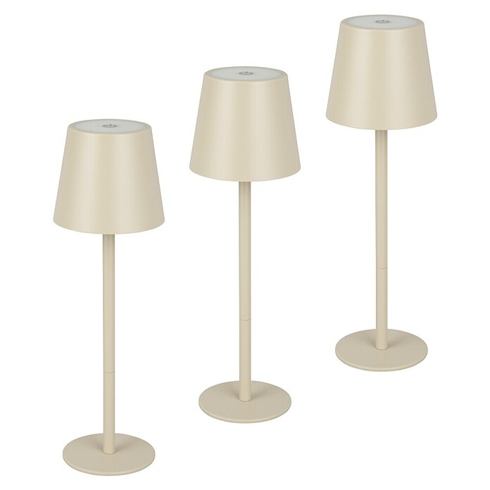 Starlux Paola Akumulatorska namizna svetilka Paola Mini  (3 kos, 1,6 W, Do x Š x V: 8,6 x 8,6 x 27 cm, Toplo bela, Bež) | 3111 - Akkuleuchte dekorativ | CAJB - Outdoorleuchten Akku | CAJ - Outdoorleuchten | CA - Beleuchtung | C - Elektro | BAUHAUS