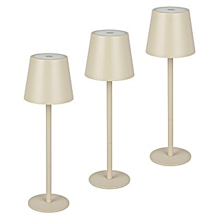 Starlux Paola Akumulatorska namizna svetilka Paola Mini (3 kos, 1,6 W, Do x Š x V: 8,6 x 8,6 x 27 cm, Peščena, Topla bela)