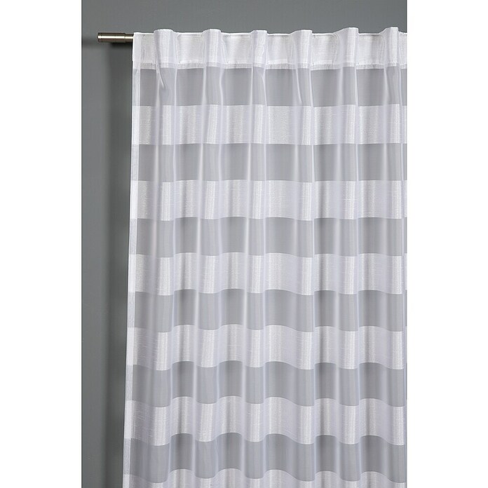 Schlaufenschal Streifen (Weiß, Polyester) | BAUHAUS