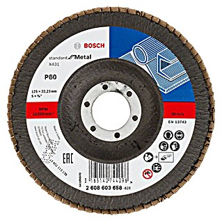 Bosch Fächerscheibe X431 Standard for Metal (Durchmesser Scheibe: 125 mm, Körnung: 80)