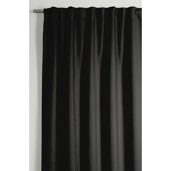 Schlaufenschal Dimout - B x H: 175 x 140 cm, Polyester, Schwarz - Schwarzer Verdunkelungsvorhang mit eleganten Falten, ideal zum Abdunkeln und für Privatsphäre. Perfekt für Schlaf- oder Wohnzimmer.