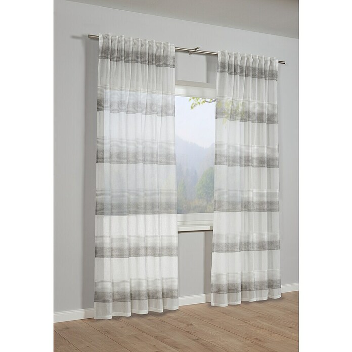 Schlaufenschal Etamine (Grau/ weiß, L x B: 175 x 140 cm) | BAUHAUS