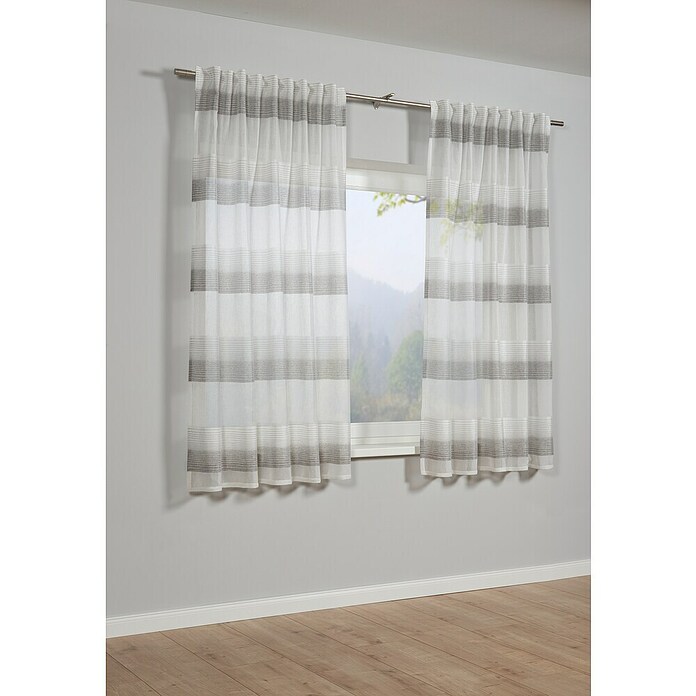 Schlaufenschal Etamine (Grau/ weiß, L x B: 175 x 140 cm) | BAUHAUS