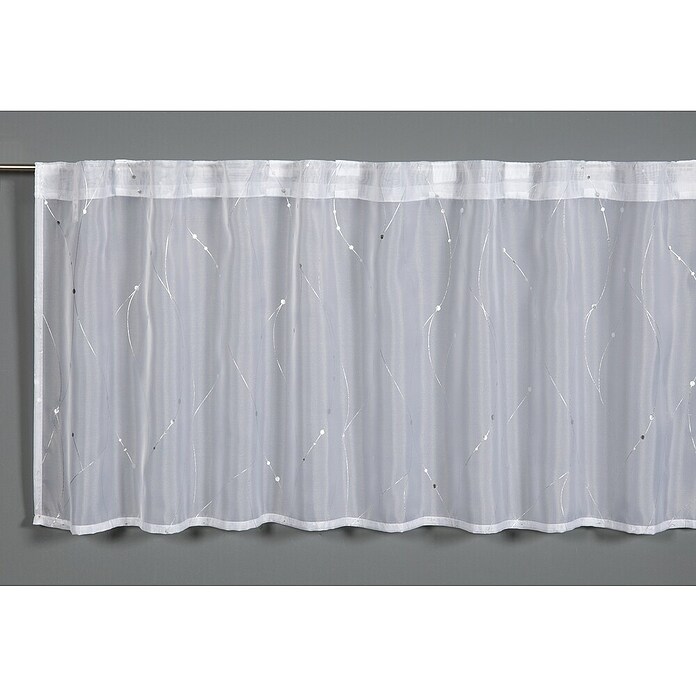 Bistrogardine (Voile Silberdruck, Weiß, L x B: 45 x 140 cm) | BAUHAUS