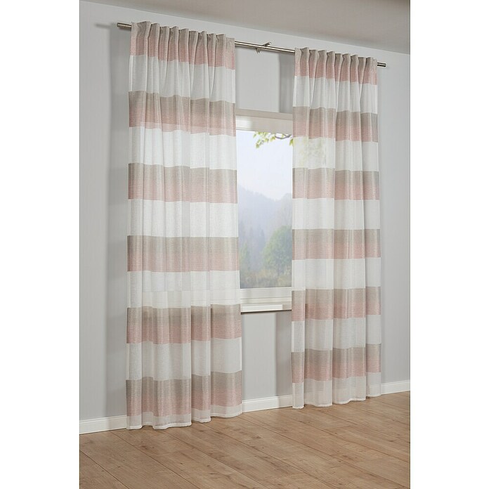 Schlaufenschal Etamine (Rosa/ weiß, L x B: 245 x 140 cm) | BAUHAUS