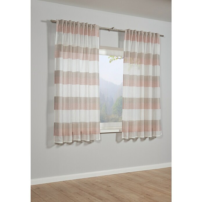 Schlaufenschal Etamine (Rosa/ weiß, L x B: 245 x 140 cm) | BAUHAUS