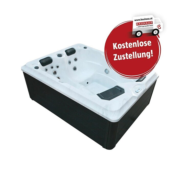 Außen-Whirlpool Diablo (210 x 160 x 80 cm, Schwarz/Weiß, Max. Personenzahl: 3) | BAUHAUS