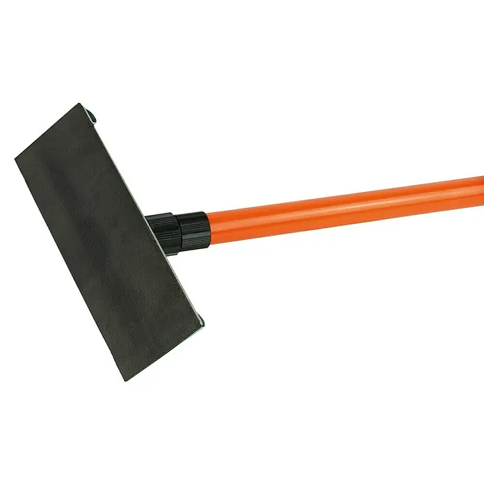Mondelin Schleifbrett mit Alu-Stiel - Aluminium - Orangefarbener Schleifklotz mit schwarzer rechteckiger Basis, zum Glätten von Oberflächen.
