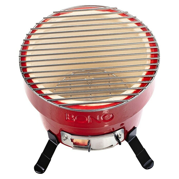 Kamado Bono Roštilj na drveni ugljen Hibachi  (Promjer površine roštilja: 31 cm, Crvena) | BAUHAUS
