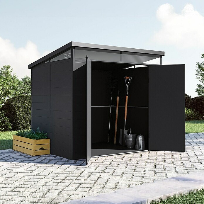 Hoggar Caseta de jardín Nova (Medidas ext. (An x Pr): 238 x 192 cm, Plástico, Antracita) | BAUHAUS