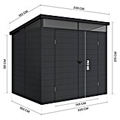 Hoggar Caseta de jardín Nova (Medidas ext. (An x Pr): 238 x 192 cm, Plástico, Antracita) | BAUHAUS