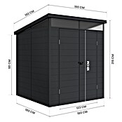 Hoggar Caseta de jardín Nova (Medidas ext. (An x Pr): 190 x 192 cm, Plástico, Antracita) | BAUHAUS