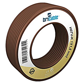 Bricable Cable unipolar Fase (H07V-K, Número de cables: 1, 1,5 mm², 10 m, Marrón)