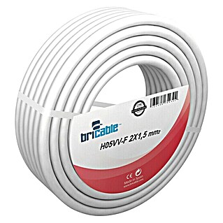 Bricable Cable unipolar Fase (H05VV-F, Número de cables: 2, 1,5 mm², 100 m, Blanco)