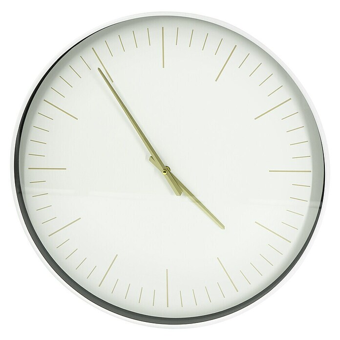 Zidni sat  (Promjer: 20 cm, Bijelo/zlatna) | BAUHAUS