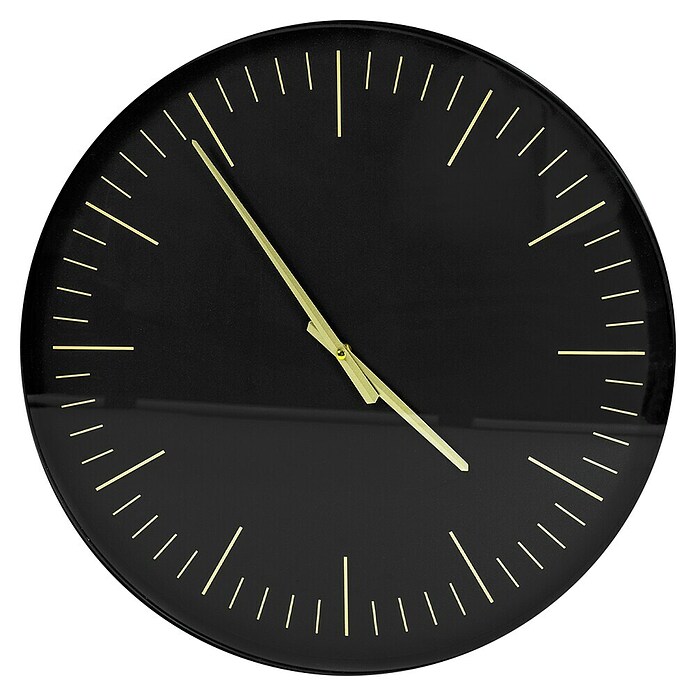 Zidni sat  (Promjer: 20 cm, Crno/zlatna) | BAUHAUS