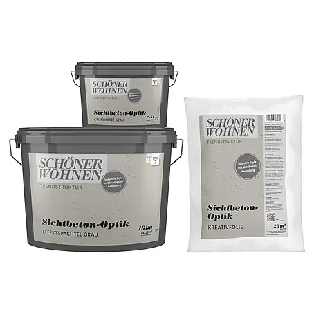 SCHÖNER WOHNEN-Farbe Trendstruktur Dekoputz-Set Sichtbeton-Optik