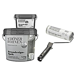 SCHÖNER WOHNEN-Farbe Betondesign-Optik Dekoputz-Set (3 -tlg., Weiß)