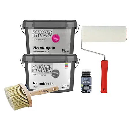 SCHÖNER WOHNEN-Farbe Trendstruktur Dekoputz-Set Metall-Optik