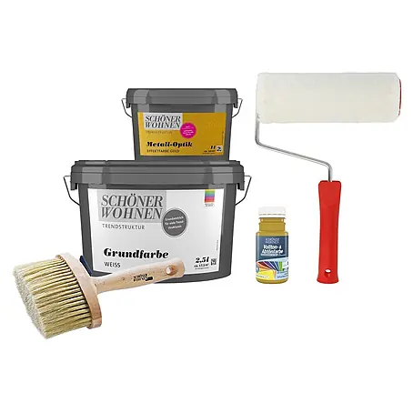 SCHÖNER WOHNEN-Farbe Trendstruktur Dekoputz-Set Metall-Optik