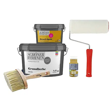 SCHÖNER WOHNEN-Farbe Trendstruktur Dekoputz-Set Metall-Optik