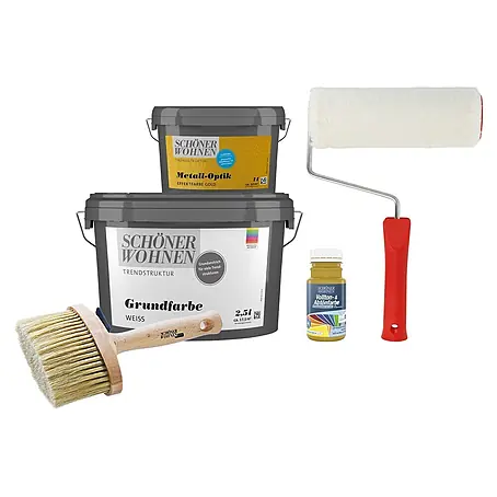 SCHÖNER WOHNEN-Farbe Trendstruktur Dekoputz-Set Metall-Optik
