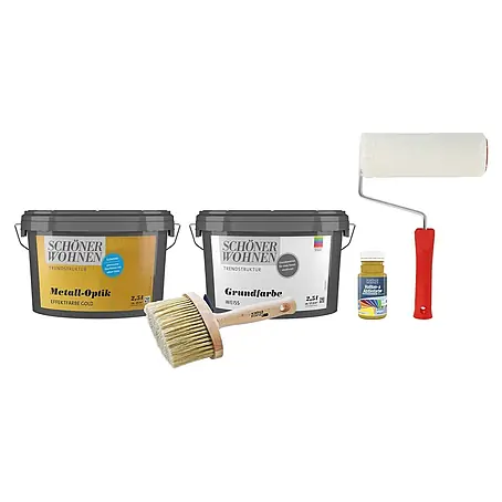 SCHÖNER WOHNEN-Farbe Trendstruktur Dekoputz-Set Metall-Optik