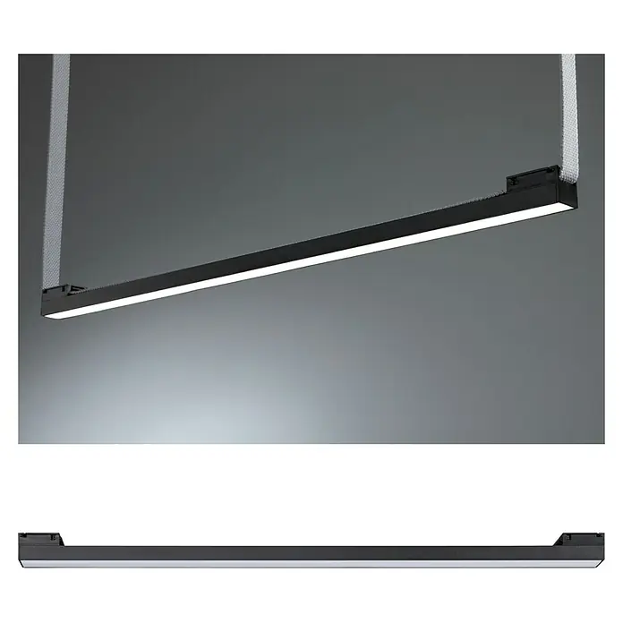 Paulmann ULine LED-Spot Lightbar - 18,5 W, Schwarz, 2,9 x 65 x 2,6 cm - Moderne LED-Hängeleuchte mit schlankem, schwarzem Rahmen und hellem Lichtband, ideal für stilvolle Innenräume.