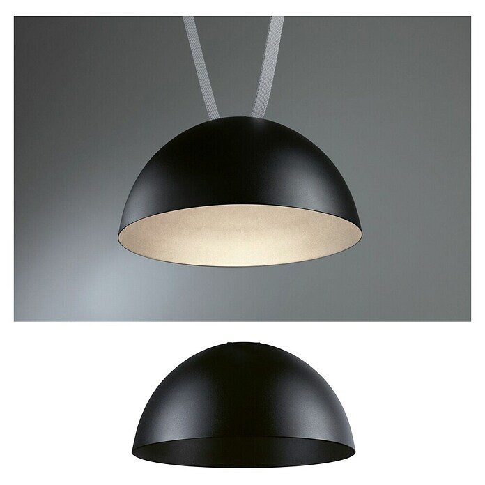 Paulmann ULine LED-Pendelleuchte rund Bol (12 W, Ø x H: 30 x 16 cm, Warmweiß, Schwarz) | BAUHAUS